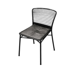 Chaise de cafétéria empilable en métal noir