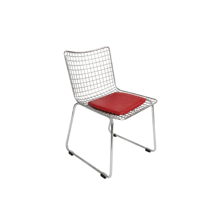Chaise de cafétéria en métal chromé, empilable