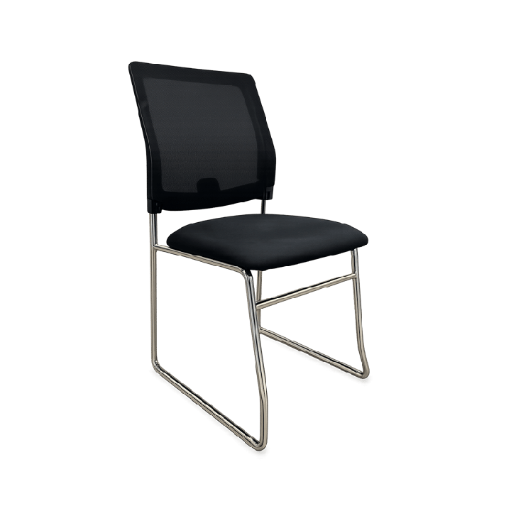 Chaise de réunion en métal et tissu