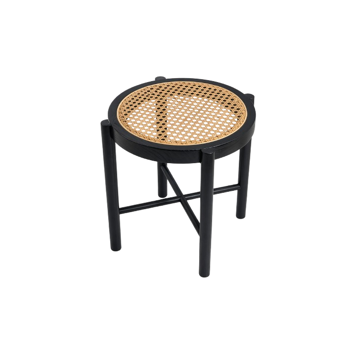 Tabouret rétro webbing stool black par Hk living