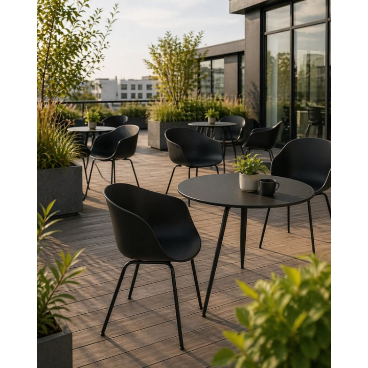 Fauteuil Hay - Chaise AAC26 pieds noirs