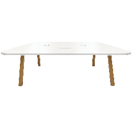 Table de réunion rectangulaire avec goulotte et top access