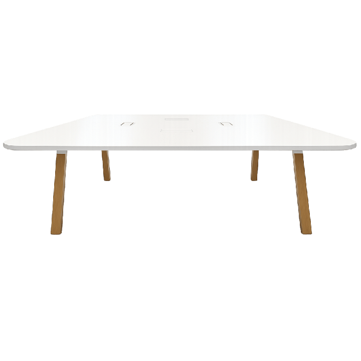 Table de réunion rectangulaire avec goulotte et top access