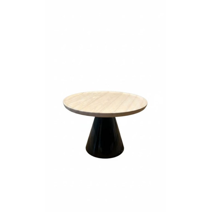 Table basse ronde en bois contreplaqué et plastique