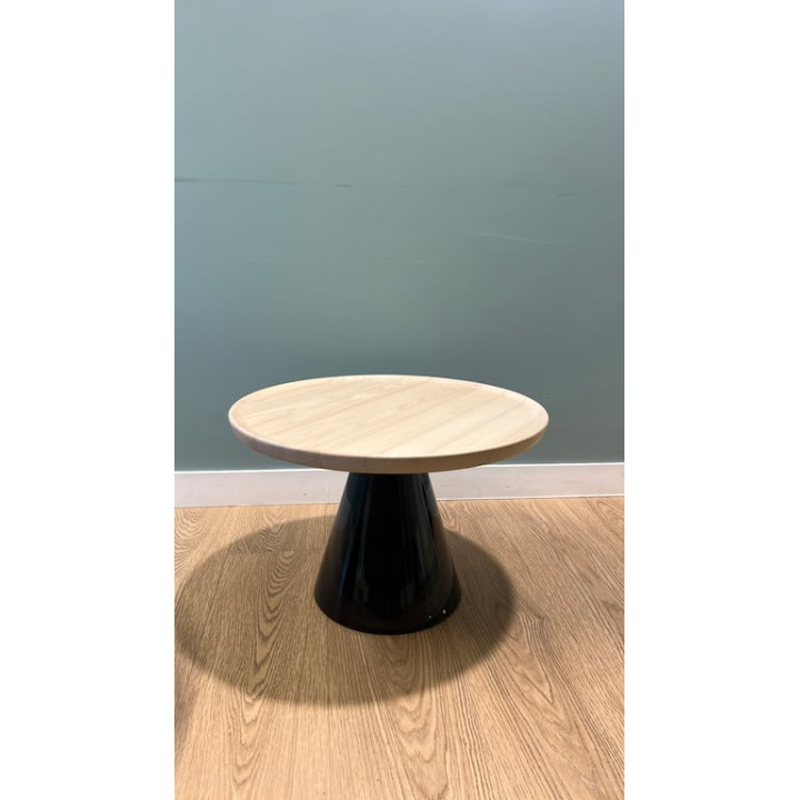Table basse ronde en bois contreplaqué et plastique