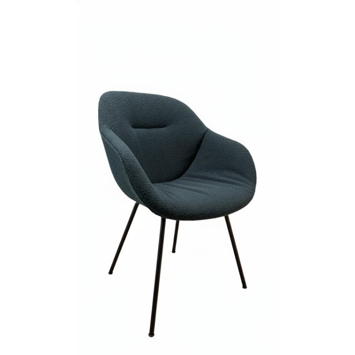 Fauteuil Hay AAC 127 -  accoudoirs en métal et tissu saphir