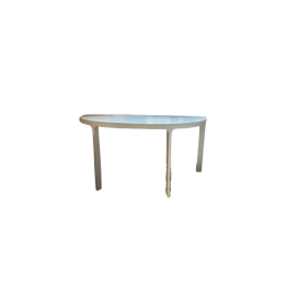 Bureau droit en mélaminé et métal blanc