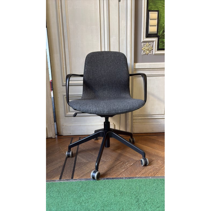 Chaise de réunion ergonomique avec roulettes et accoudoirs