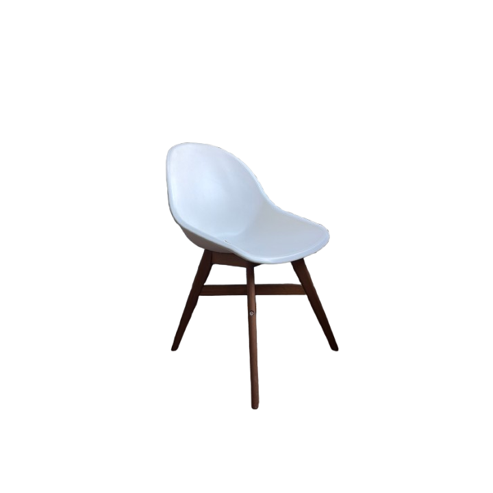 Chaise de réunion en plastique avec pieds en bois