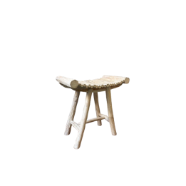 Tabouret en Bois Crème avec Piètement Droit
