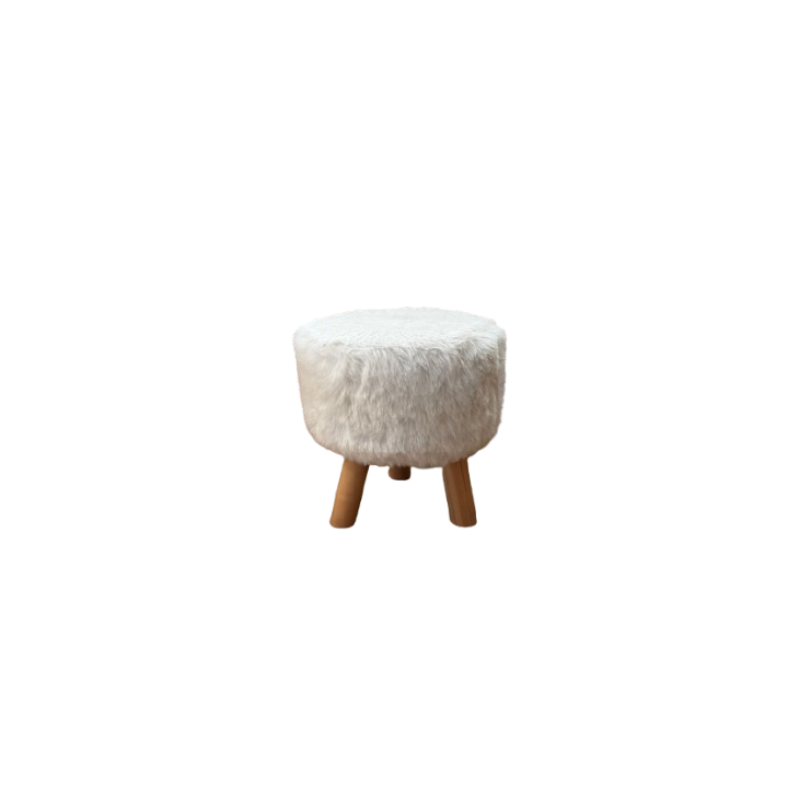 Tabouret en bois avec assise en tissu