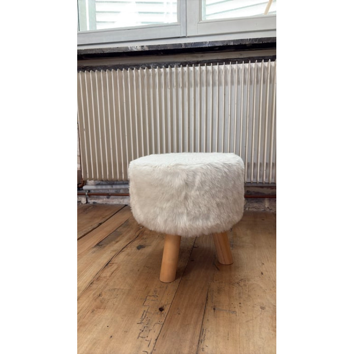 Tabouret en bois avec assise en tissu