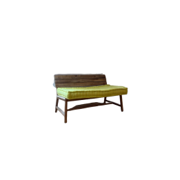 Banc en bois avec assise en tissu