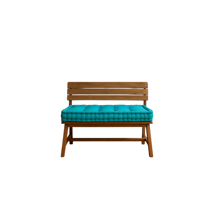 Banc en bois et tissu