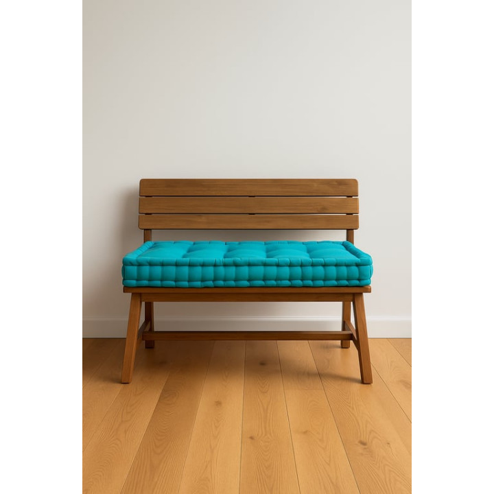 Banc en bois et tissu