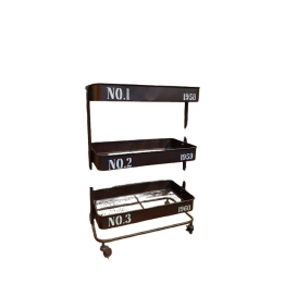 Rangement mobile en métal avec casiers