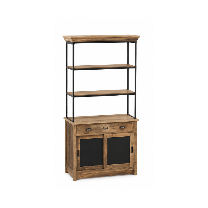 Rangement multifonction en métal et bois