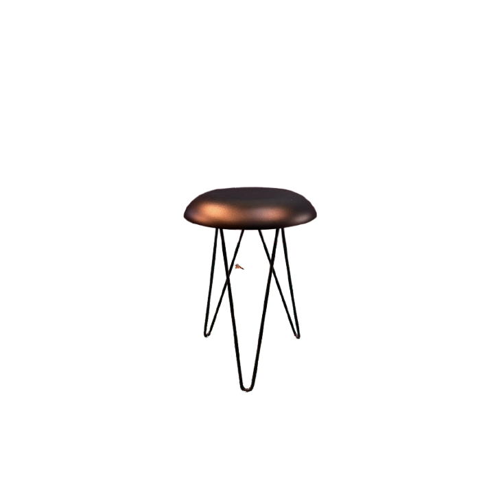 Table basse ronde en métal noir