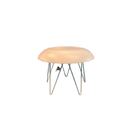 Table basse ronde en métal blanc