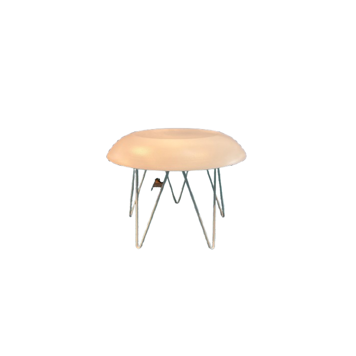 Table basse ronde en métal blanc