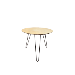 Table basse ronde en bois et métal