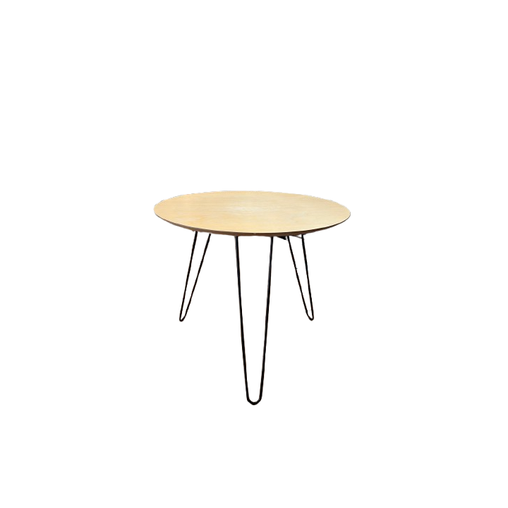 Table basse ronde en bois et métal