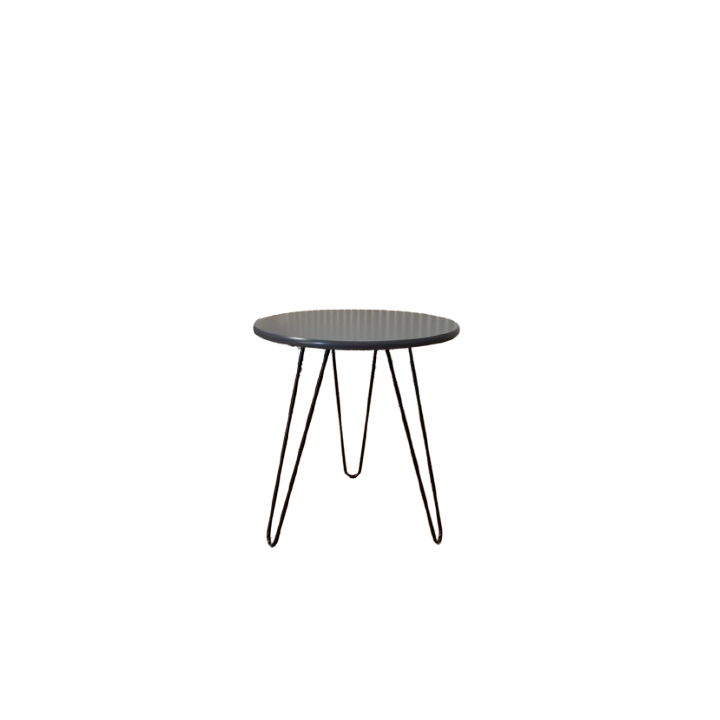 Table basse ronde en bois et métal