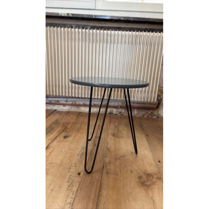 Table basse ronde en bois et métal