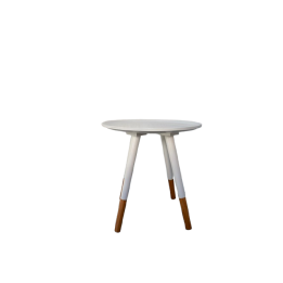 Table basse ronde en plastique blanc