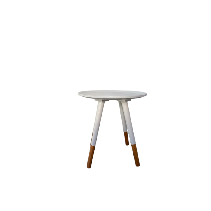 Table basse ronde en plastique blanc