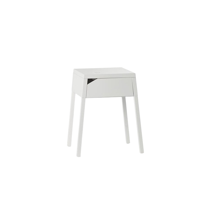 Table basse rectangulaire en mélaminé blanc