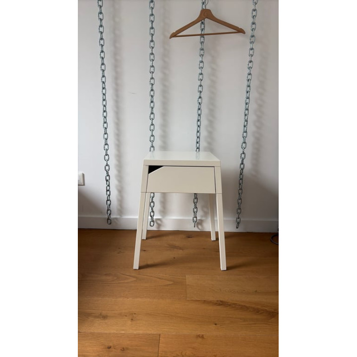 Table basse rectangulaire en mélaminé blanc