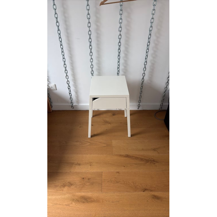 Table basse rectangulaire en mélaminé blanc