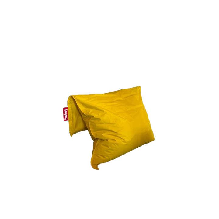 Pouf en tissu jaune