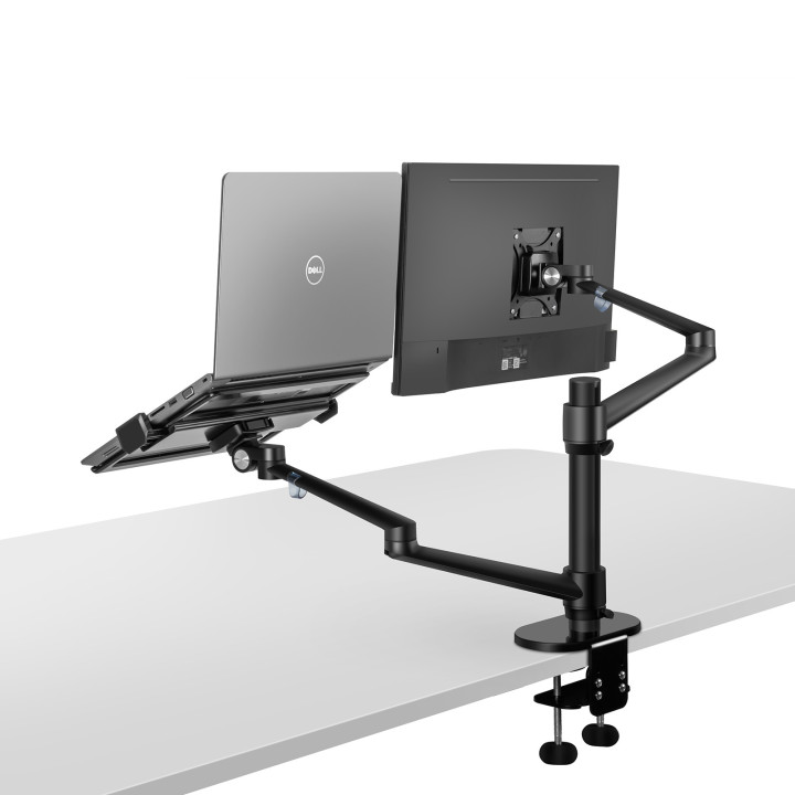 Bras support écran + PC portable