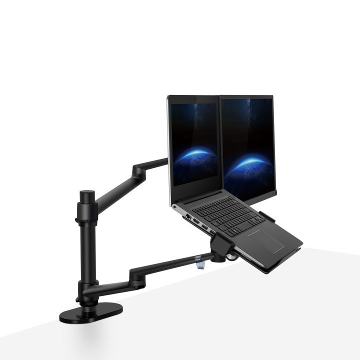 Bras support écran + PC portable