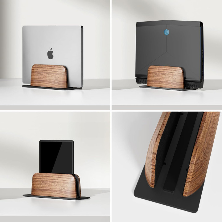Support PC portable Noyer massif