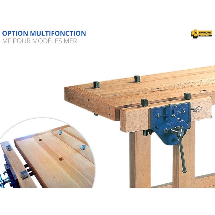 Option multifonction 4 poteaux de serrage (pour établis d'ébeniste uniquement)