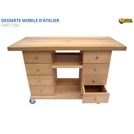 Desserte mobile avec 2 caissons de 4 tiroirs