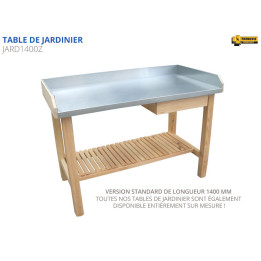 Table de jardinier plan de travail Inox