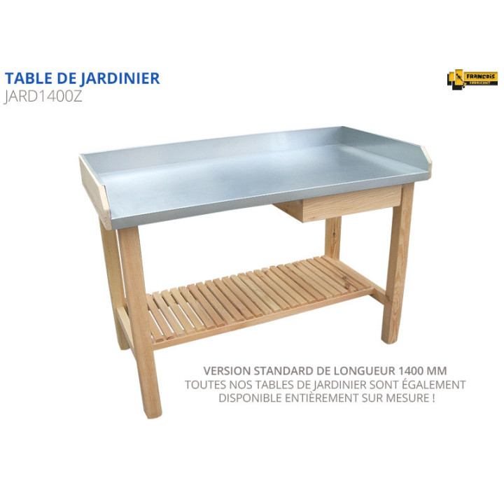 Table de jardinier plan de travail Inox