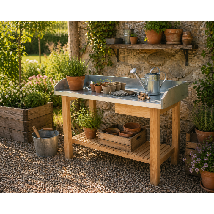Table de jardinier plan de travail Inox