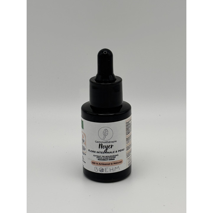Gemmothérapie Noyer - Flore intestinale et peau (tous animaux) 30 ml