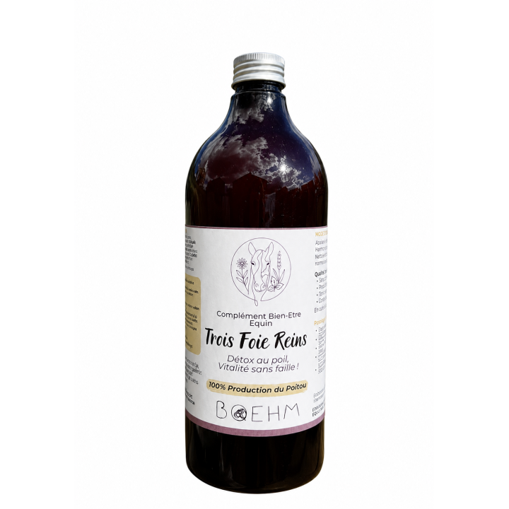 Vinaigre Troix foies rein detex globale pour chevaux/ânes 1L