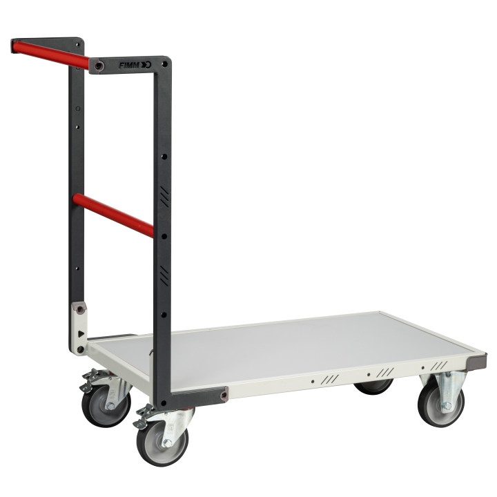 Chariot Flatpack dossier fixe 850 x 500 mm plateau mélaminé roues TPE 250 kg