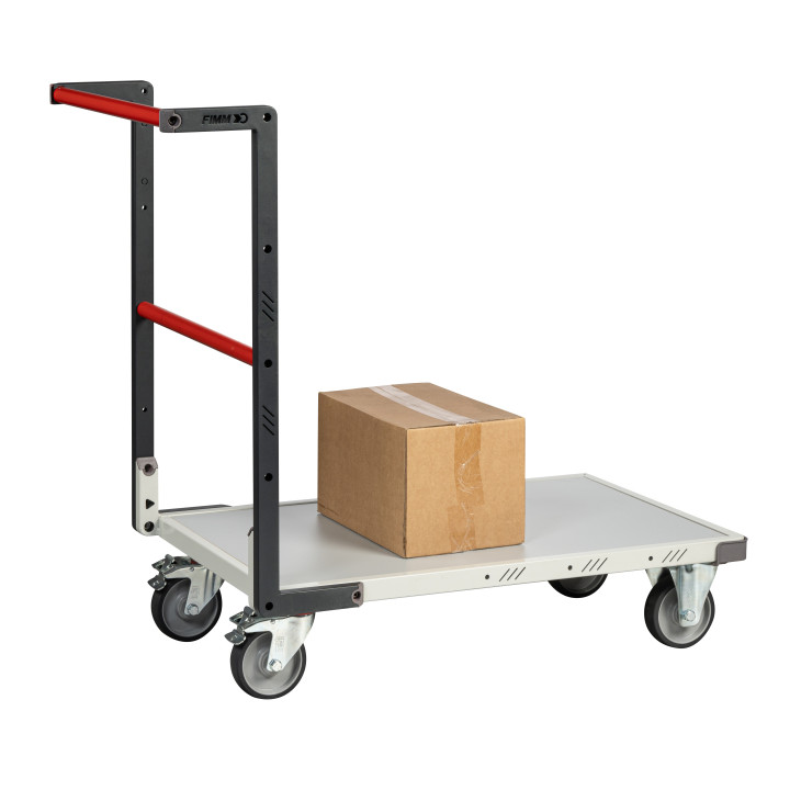 Chariot Flatpack dossier fixe 850 x 500 mm plateau mélaminé roues TPE 250 kg