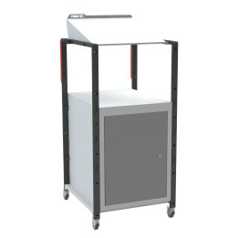 Pupitre à plan inclinable, 1 bloc porte, à roulettes, 150 kg