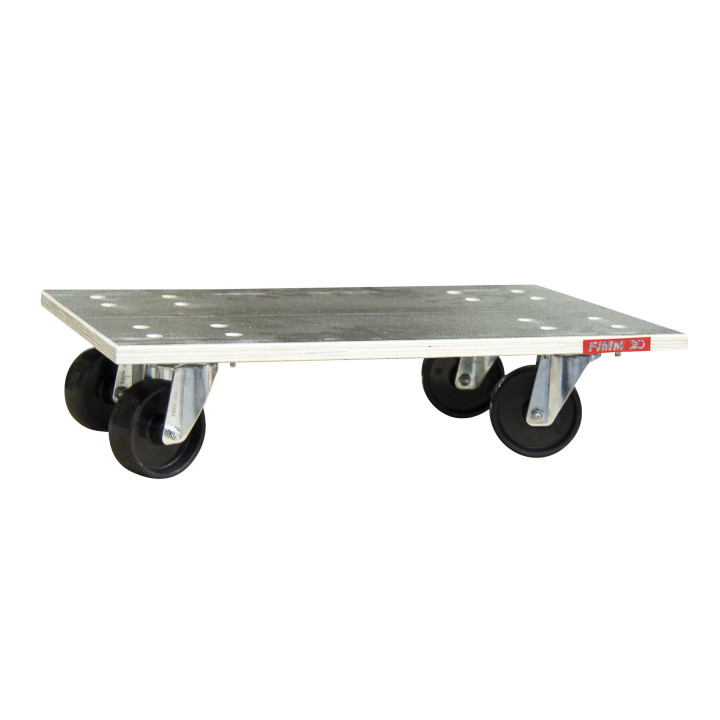 Plateau roulant bois glissnot, 600 x 400 mm, roues NY, 350 kg