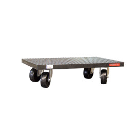 Plateau roulant bois enrobé de caoutchouc, 600 x 400 mm, roues CC, 210 kg