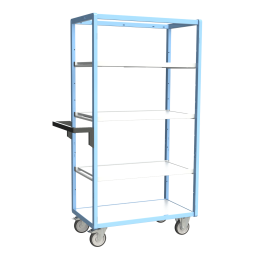 Servante multi-niveaux, avec 3 étagères, plateau bois, 850 x 500 mm, 250 kg